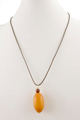 yellow-african-amber-bead-with-leather-cord-necklace-1