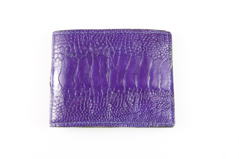 Slim Ostrich Leather Billfold Wallet